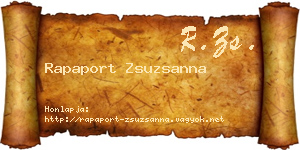 Rapaport Zsuzsanna névjegykártya